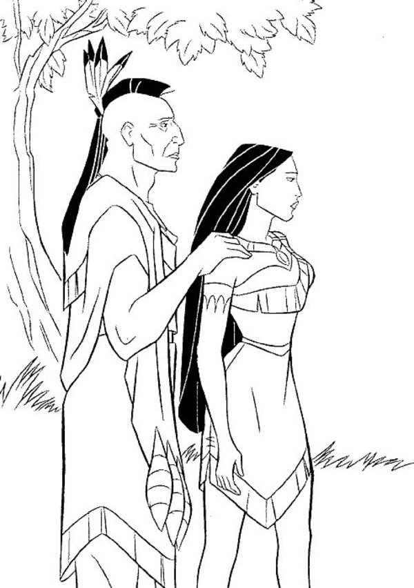 Plansa de colorat cu Pocahontas 2 12